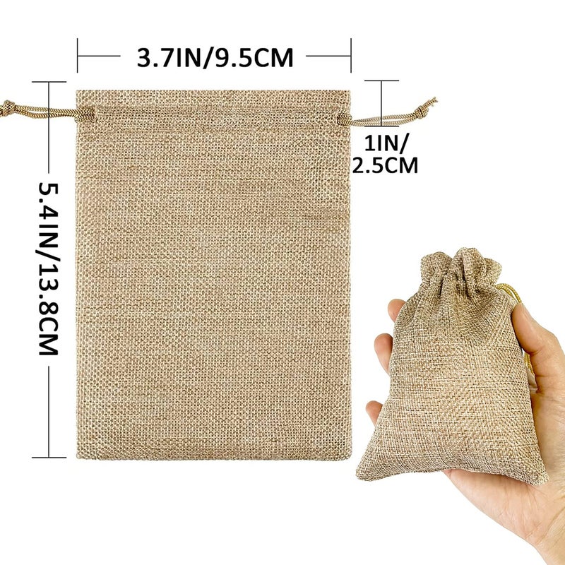 ANPHSIN حقائب هدايا صغيرة من أنفشين 75 قطعة من الخيش مع سحب - 3.7"x5.4" حقائب هدايا صغيرة بالجملة، متوافقة مع HTV، لعيد الحب، حلوى، هدايا زفاف ريفية للضيوف، هدايا حفلات العطلات - Image 3
